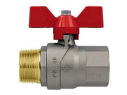 VALVOLA A SFERA M/F CON MANIGLIA A FARFALLA EVOLUTION- - MF 3/8 - pressione esercizio 50 bar - 3 pezzi FIV