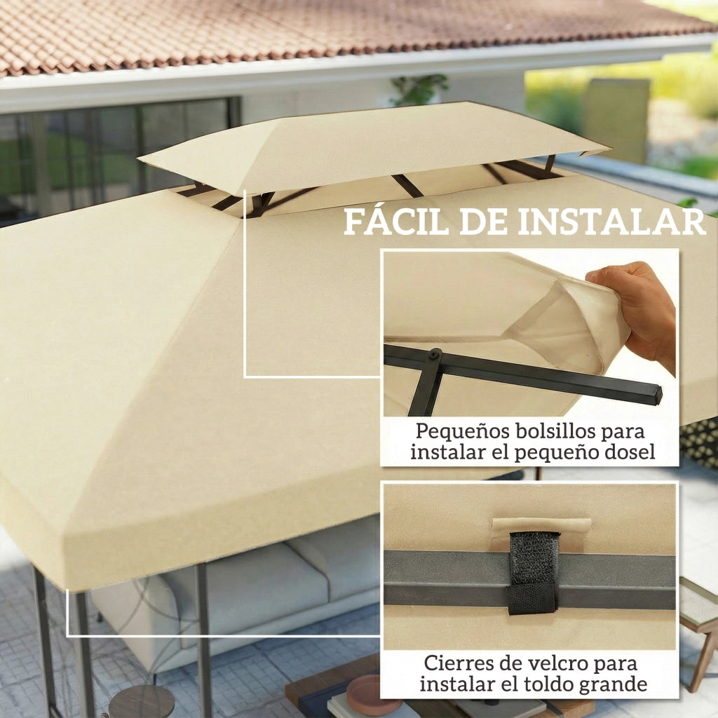 Toldo da giardino 4x3 m ¨C Minimal ¨C bianco crema