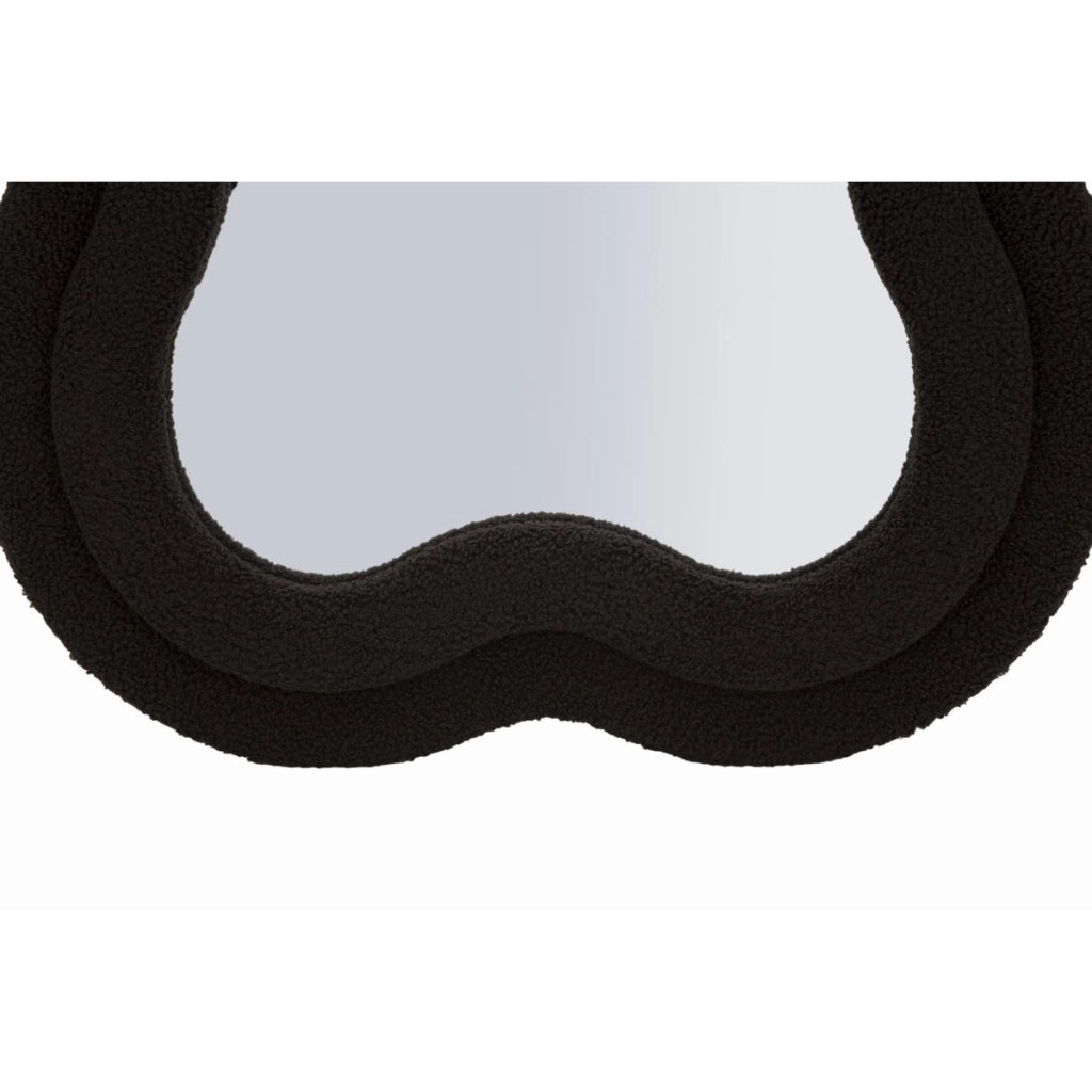 Specchio con Cornice Onda 3, Nero, MDF, 60x4x160 cm