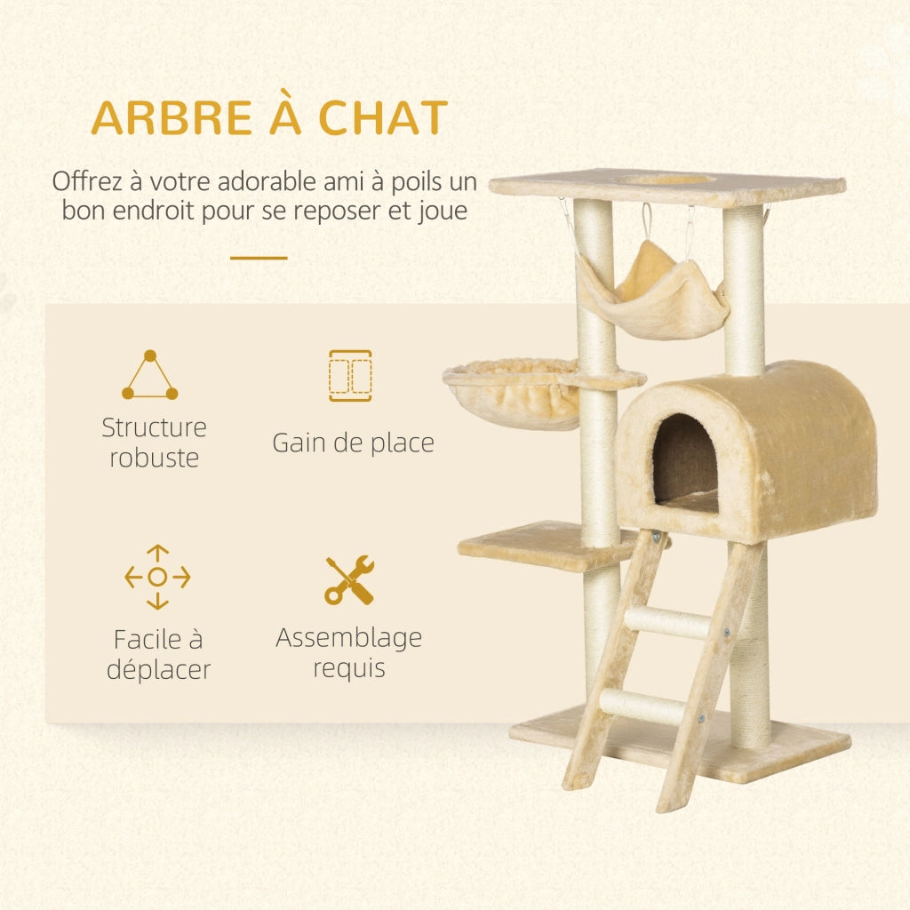 Tiragraffi per Gatti Multilivello ¨C Xylo ¨C Beige 98cm