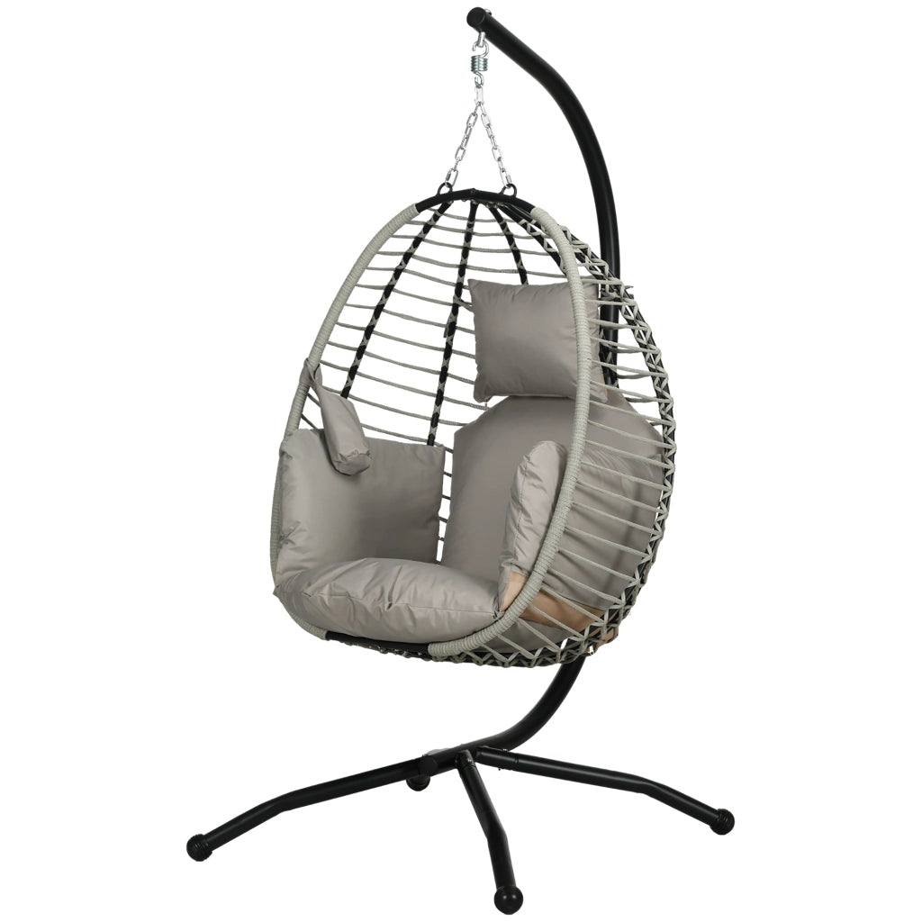 Poltrona a dondolo con cuscini ¨C Minimal ¨C Grigio, tessuto, metallo