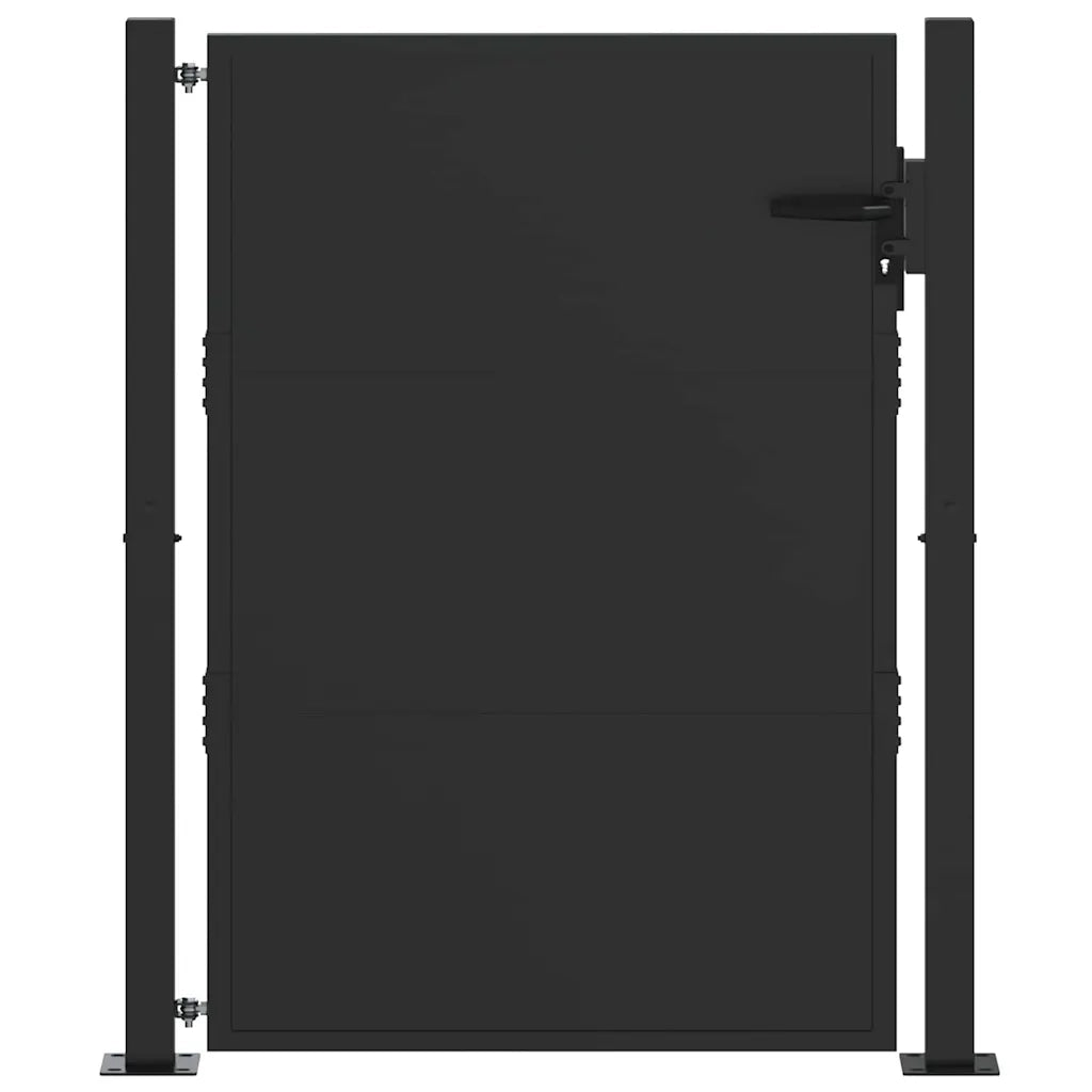 Cancello da giardino con blocco Nero 110 x 130 cm 42015910