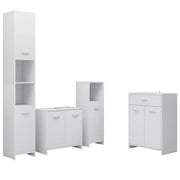 Set Mobili da Bagno | Armadio da bagno 4 pz Bianco