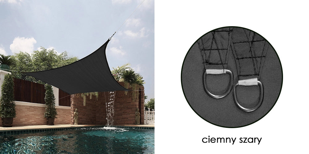 AIO FACTORY 5x5 m Tenda a vela impermeabile da giardino grigia