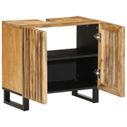 Mobile Lavabo da Bagno 62x34x58cm Legno Massello Mango Grezzo 377529