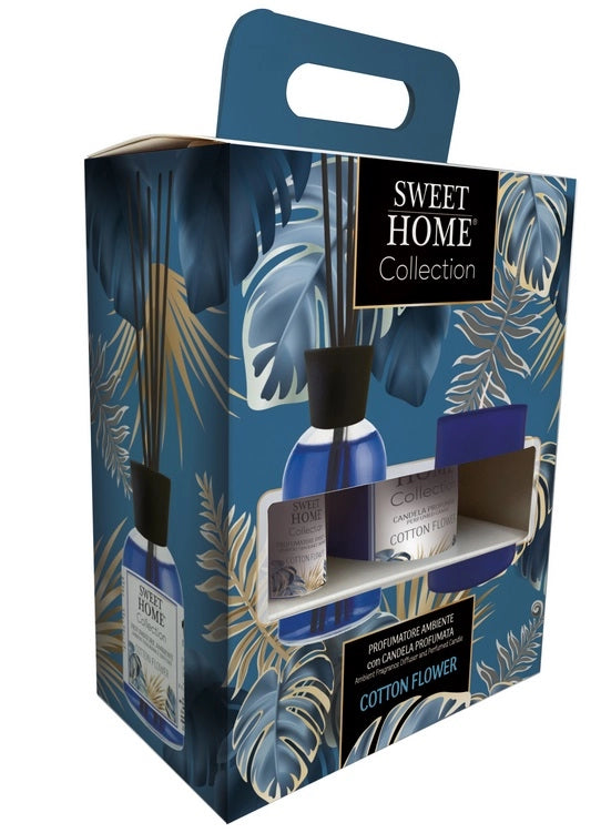 Set Diffusore Profumo Idea Regalo 100 ml + Candela 120 gr Cotton