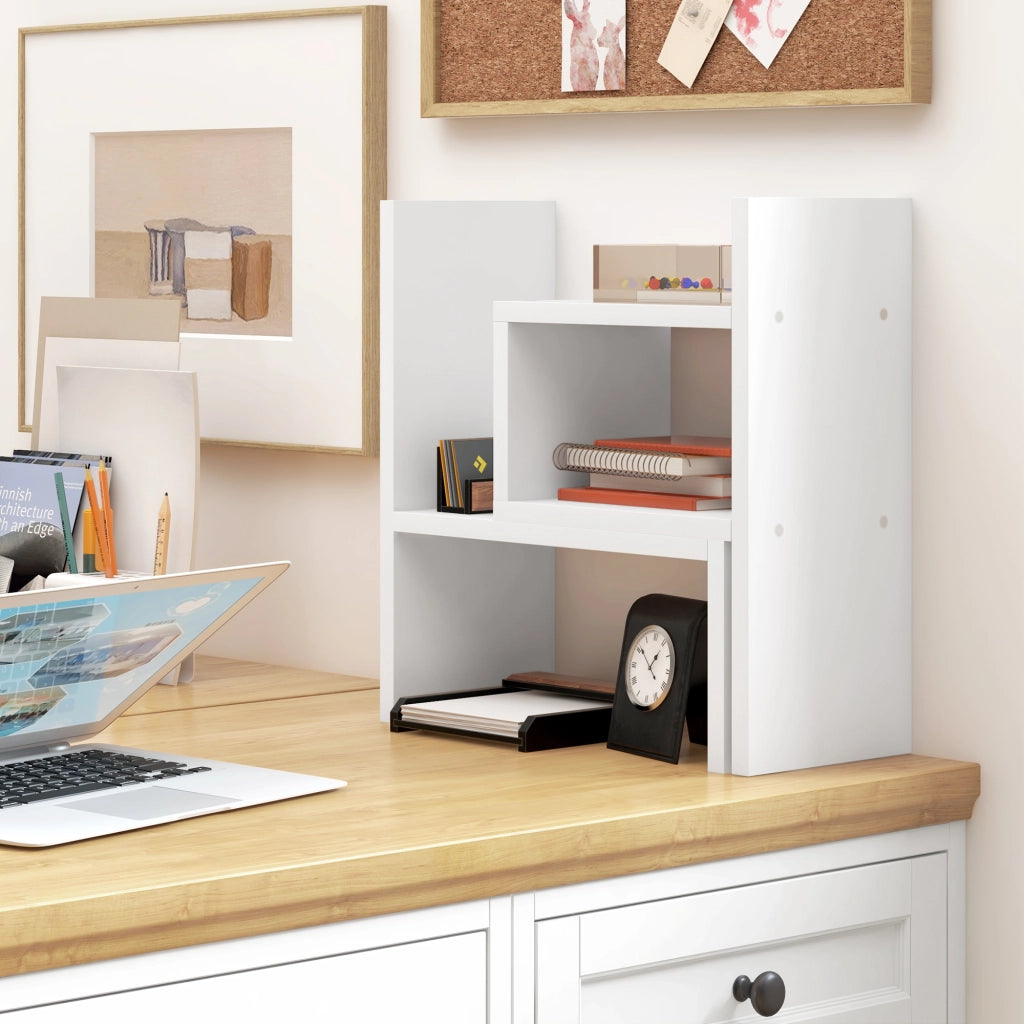 Scrivania modulare con scaffale ¨C Minimal ¨C MDF bianco 2 pezzi