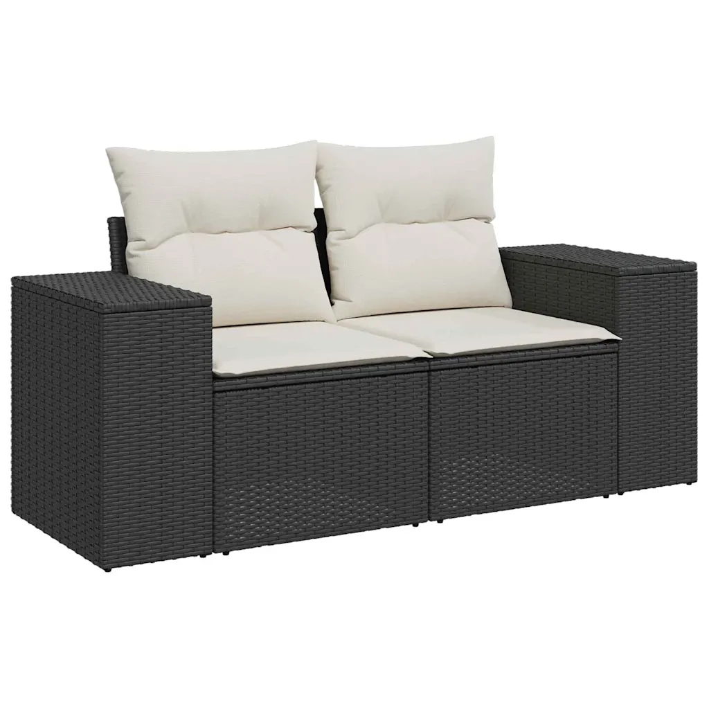 Set Divano da Giardino 13 pcs Nero e Crema polyrattan 3364015