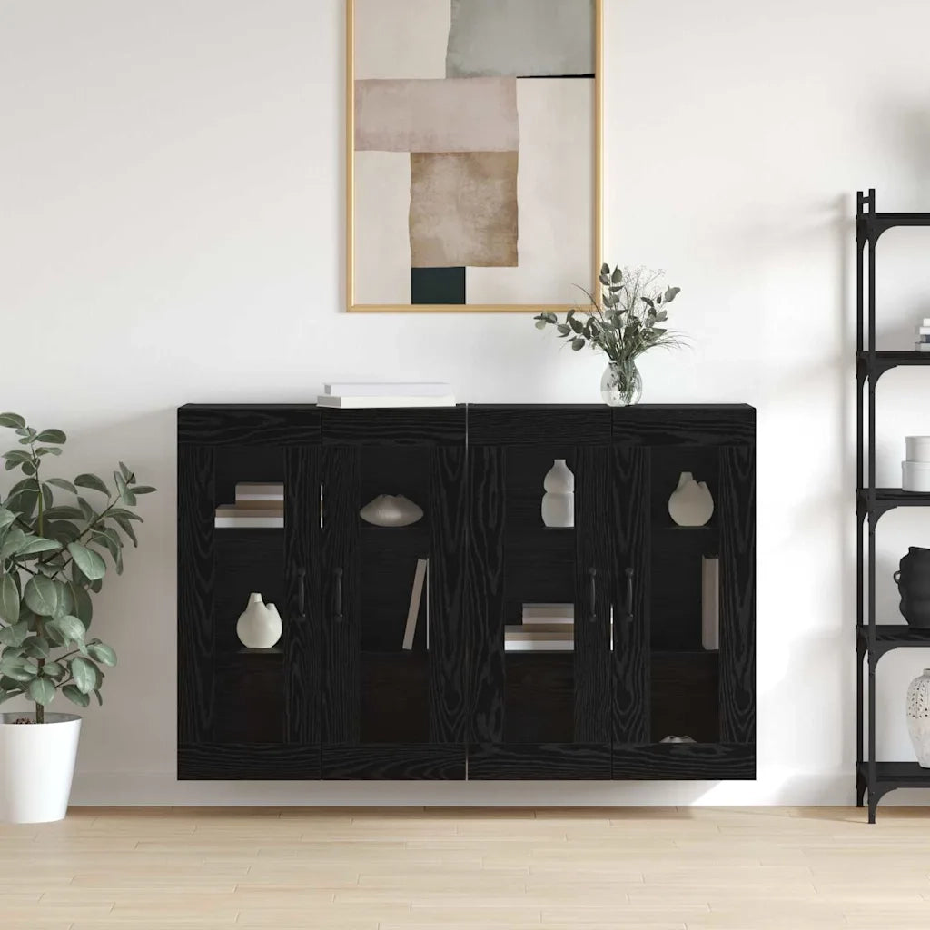 Armadi da Muro 2 pcs Rovere nero 69,5 x 34 x 90 cm