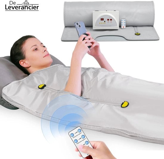 Detersivo per deodorante - Infrarosso - Kit per sauna - Terapia infrarossa - Fibromialgia - Perdita di peso - Tessuto morbido - Sicuro al fuoco - Impermeabile all'acqua - Riscaldamento rapido - 180x80cm - fino a 75°C