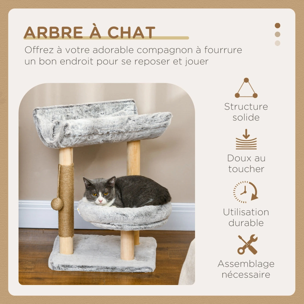 Libreria per gatti con tiragraffi e nicchie ¨C Minimal ¨C grigio 60 cm
