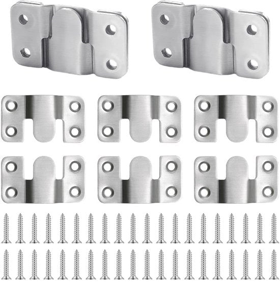 Montanti di fissaggio per mobili in acciaio inossidabile - 10 pezzi - Fissaggio per parete - Connector per mobili - Maniglie di sostegno - Robuste - Supporta fino a 30 kg - Montanti per mobili