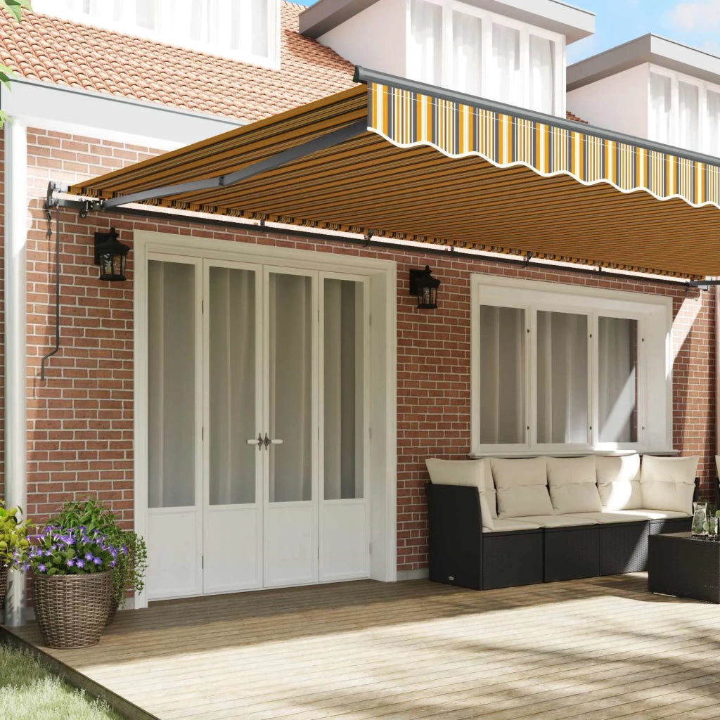 Tenda Retrattile Multicolore 600 × 350 cm Tessuto e Alluminio 3331739