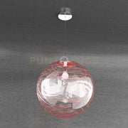 MOON SOSPENSIONE 1 LUCE D.40 CM. VETRO ROSSO 1117-S40-RO