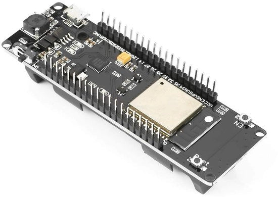 Pannello di sviluppo Wi-Fi e Bluetooth ESP32 per applicazioni batterie.