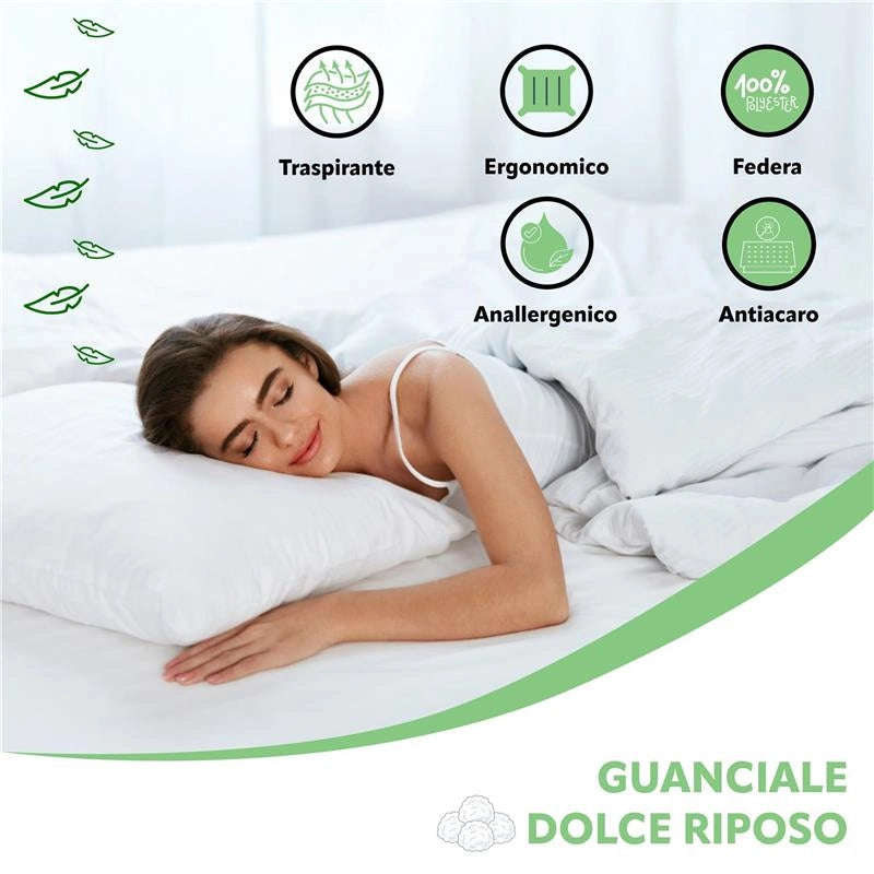 HYDRA VIVA COPPIA CUSCINI GUANCIALE ANALLERGICO PER CAMERA DA LETTO DOLCE RIPOSO
