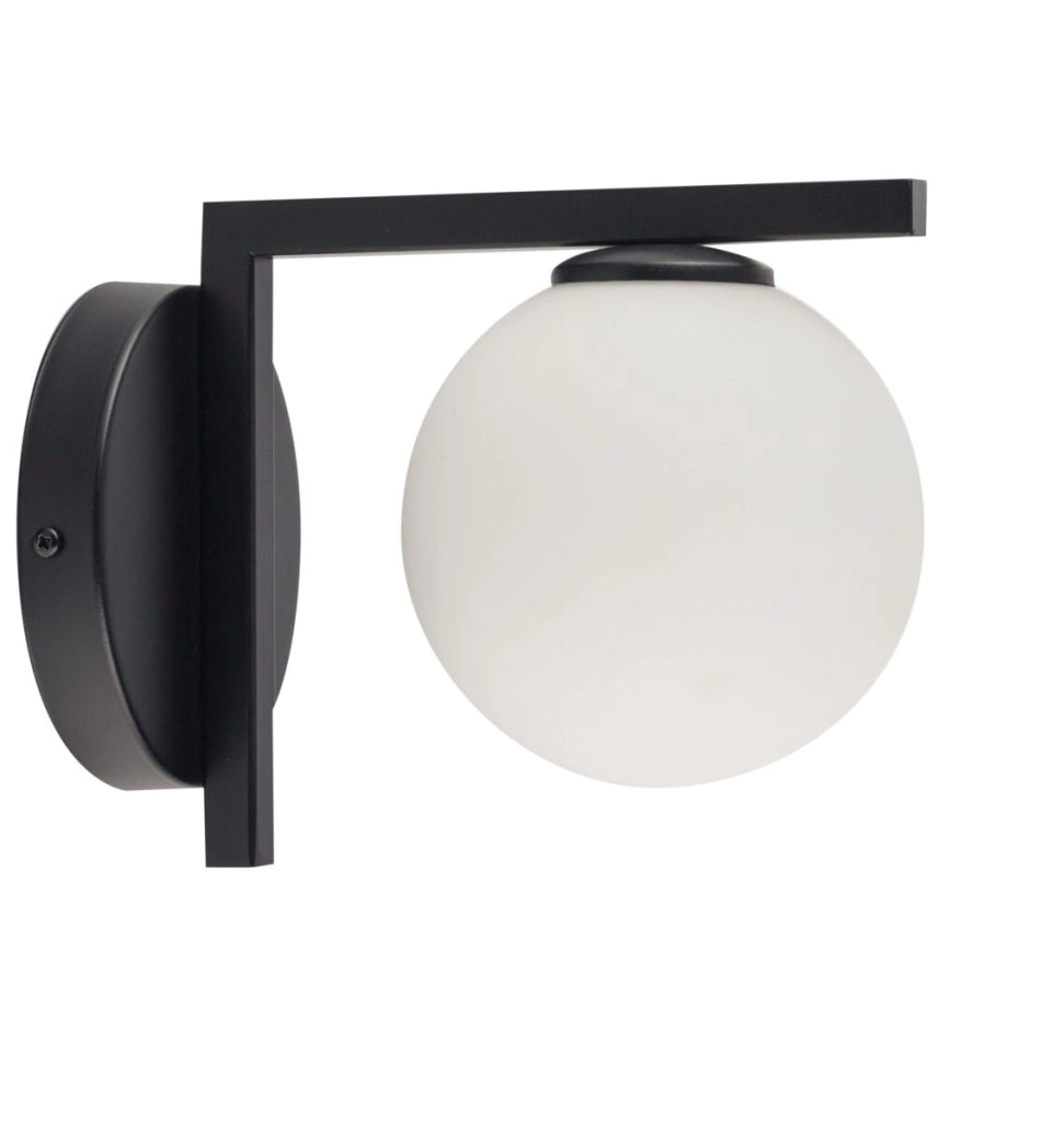 Applique moderna nera sfera bianca Andy G9 12W Sigma