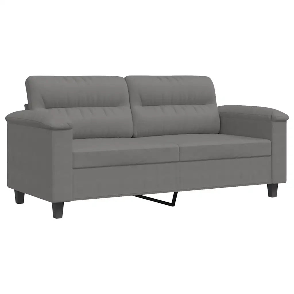 Divano a 2 Posti-Sofa 2 Posti Grigio Scuro 140 cm in Tessuto Microfibra