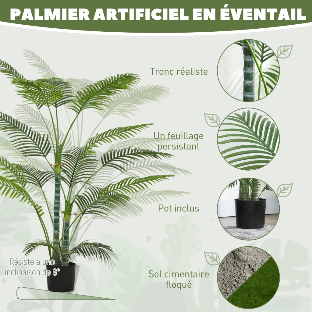 Palma artificiale ¨C Minimal ¨C 170 cm verde con vaso