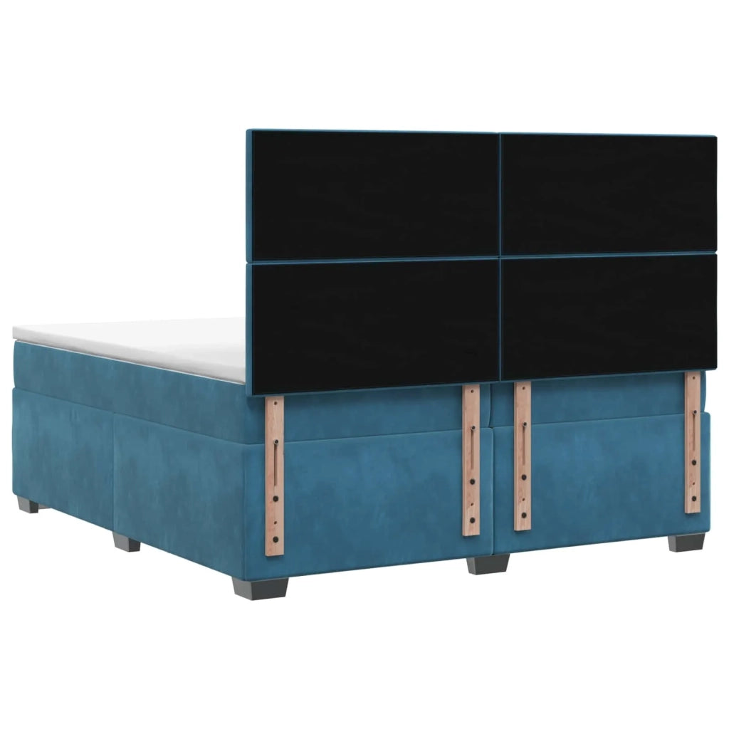 Letto box spring con materasso Blu 200 x 200 cm Velluto 3453714