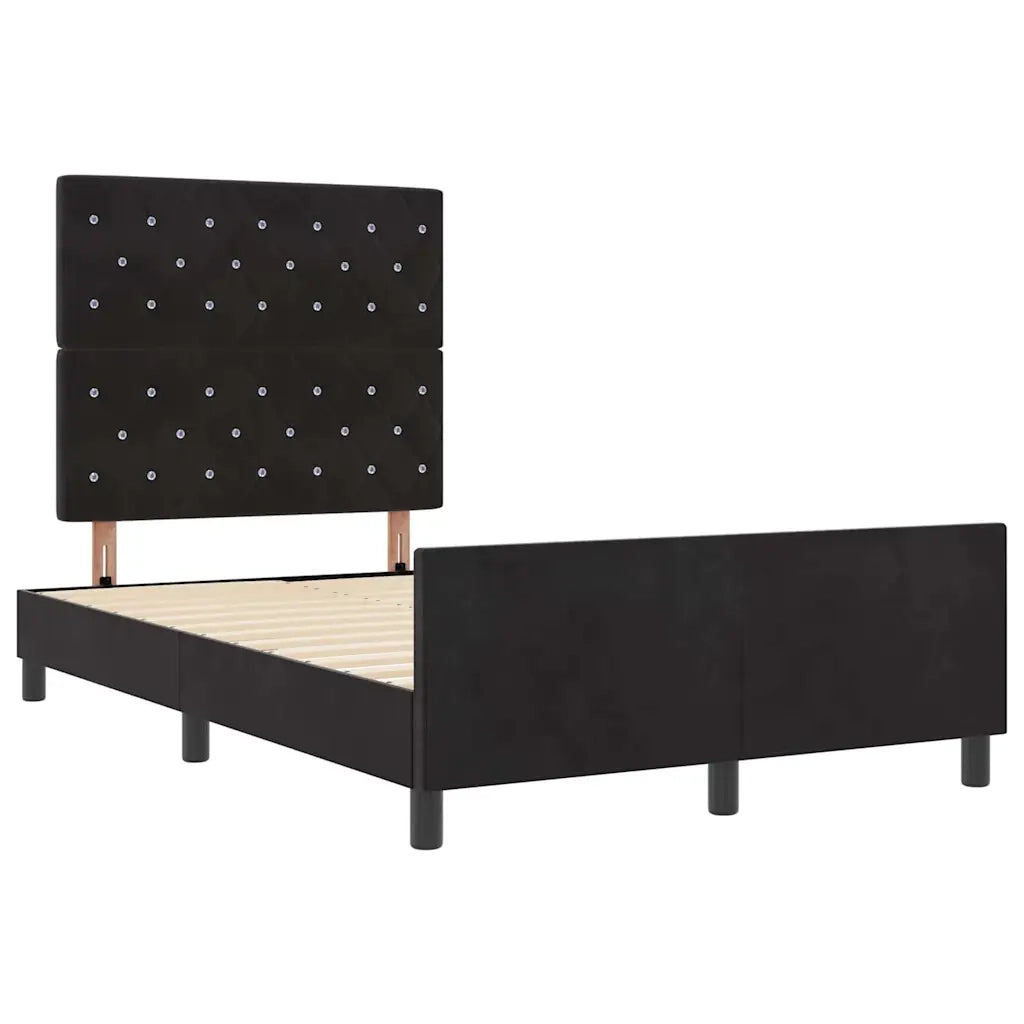 Letto a molle con testiera Nero 120 x 200 cm Velluto 3344869