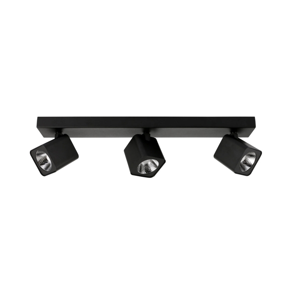 Faretto soffitto moderno 3 luci nero LED 15W Aveiro