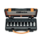 BETA 920TX-C9 Set Chiavi a Bussola Torx 1-2 Pollice 9 Pezzi T20 T60 Acciaio Cromato e Inserti Bruniti colore Nero