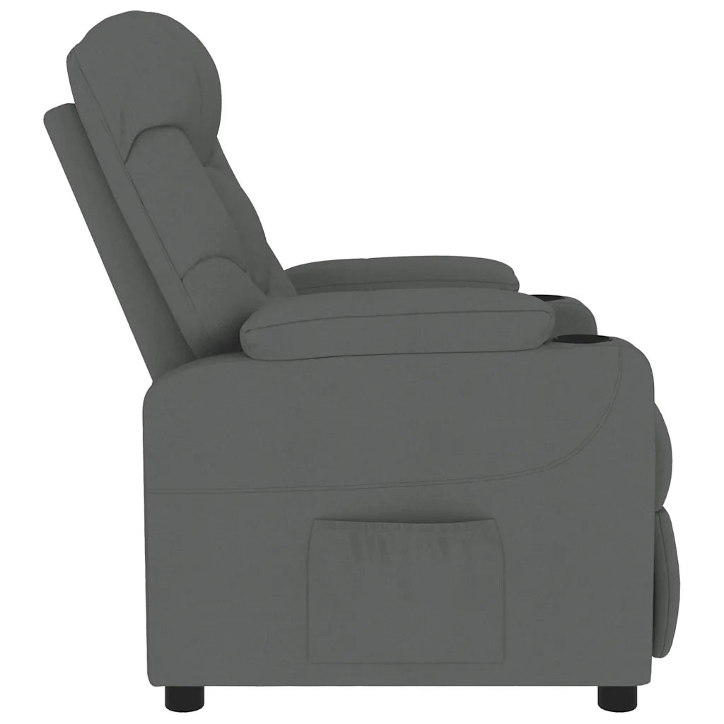 Poltrona Massaggiante Grigio Scuro in Tessuto 339093