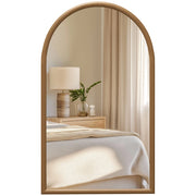 Specchio da parete arco ¨C Minimal ¨C 110x65 cm, legno, marrone scuro