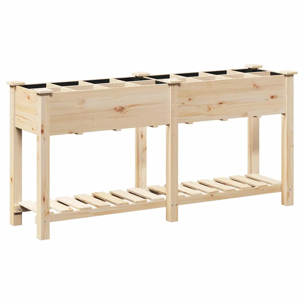 Fioriere | Cassetta per fiori | Vaso da giardino con lo scaffale Beige 161,5 x 45 x 76,5 cm