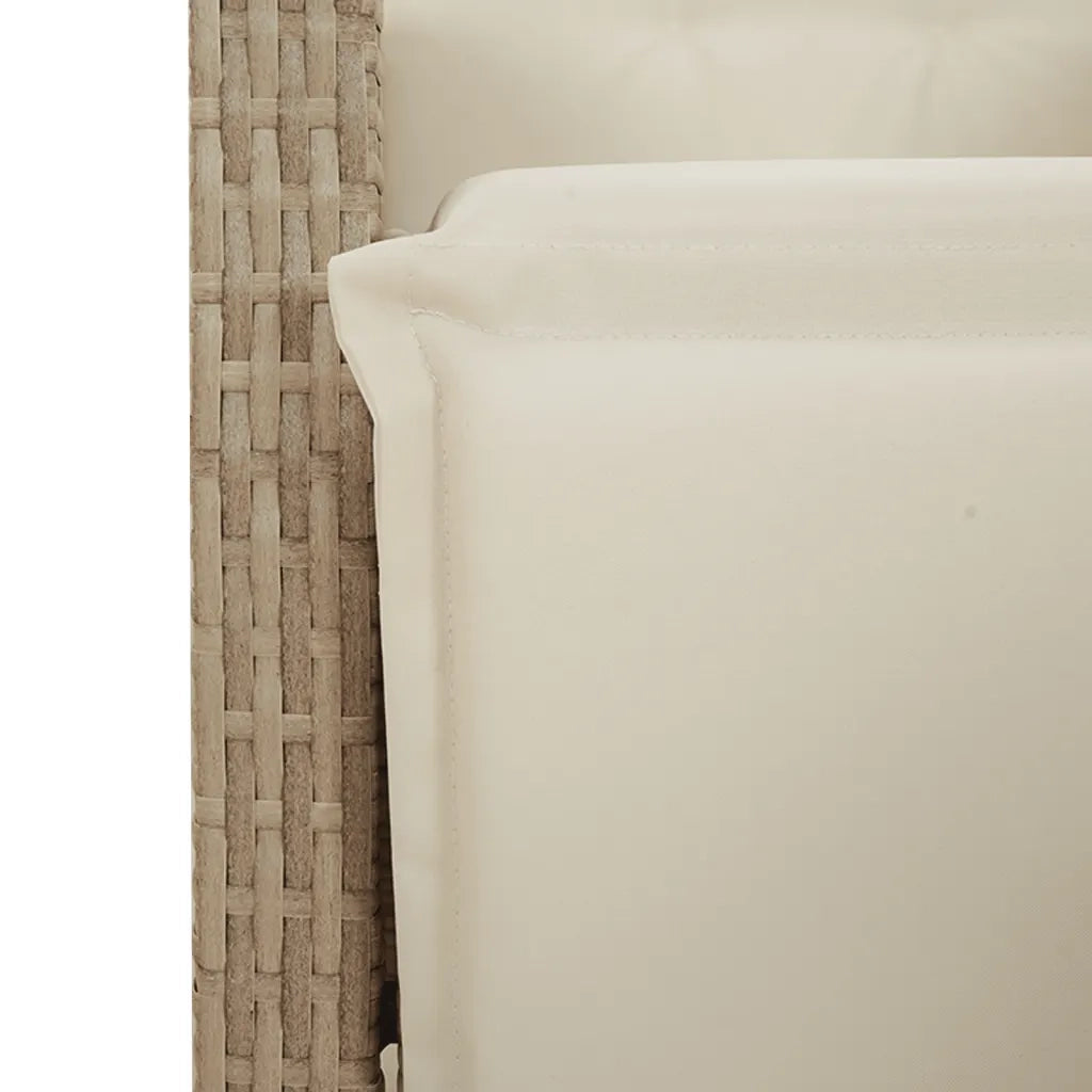 Set da Bistrò da Giardino 3 pz con Cuscini Beige in Polyrattan