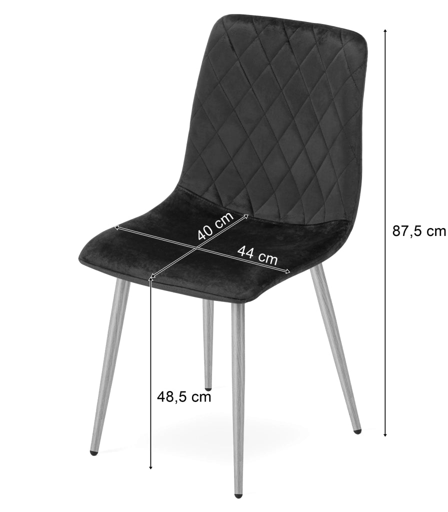 Sedia VALORA TURIN - Velluto blu navy con gambe in legno x 4