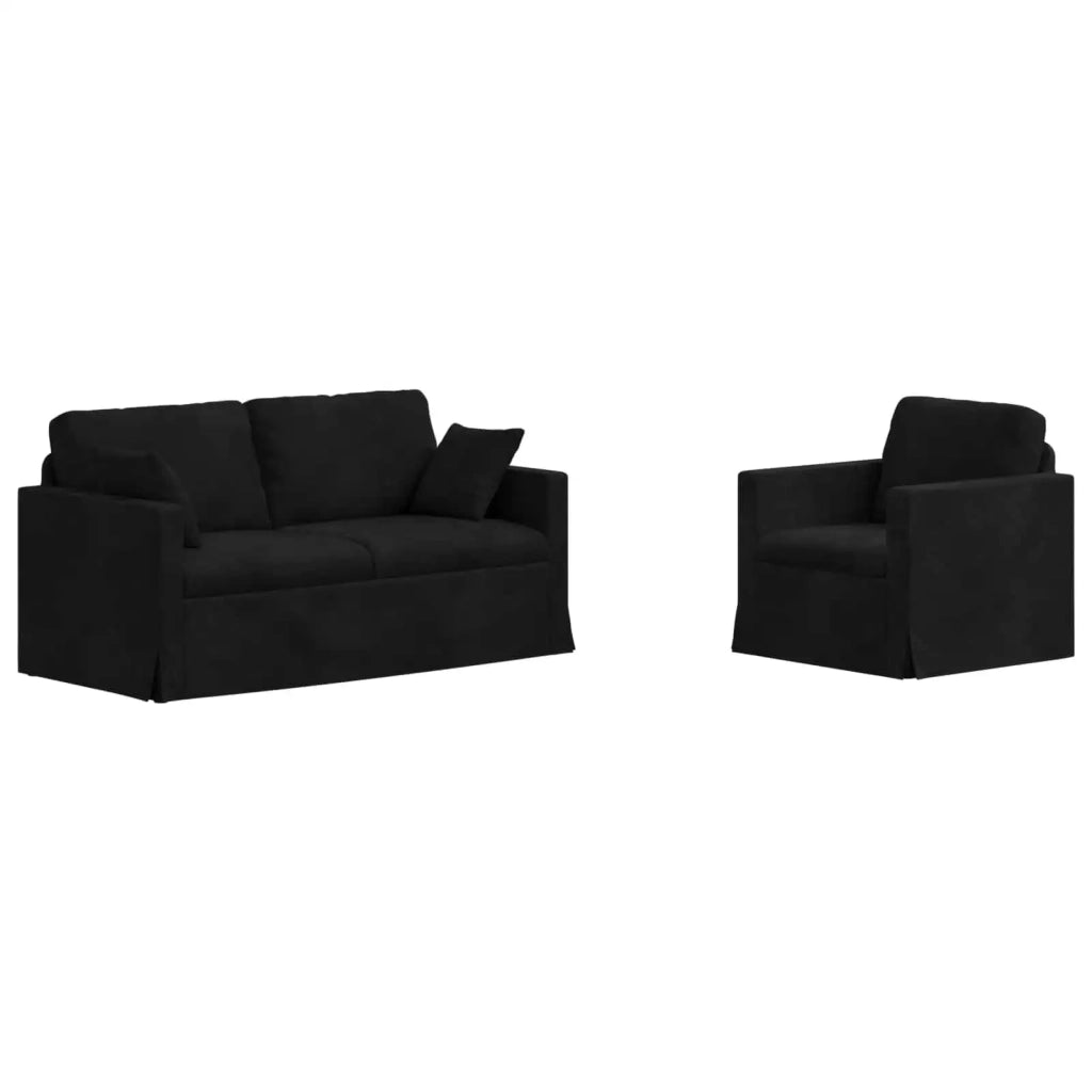 Set di divani 2 pcs Nero 158 x 78 x 80 cm Velluto 3407557