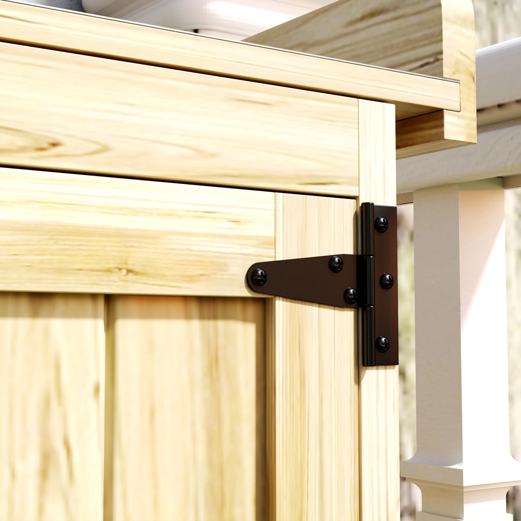 Armadietto da Giardino in Legno con 2 Ante ¨C Zephmum ¨C Legno Naturale 90x60x120