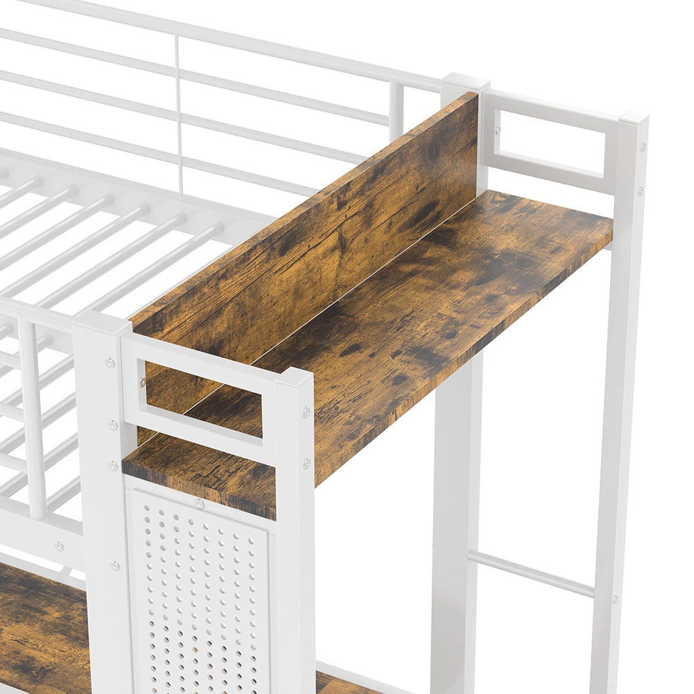 Letto a soppalco - Xylo - 90x200 cm scrivania USB bianco