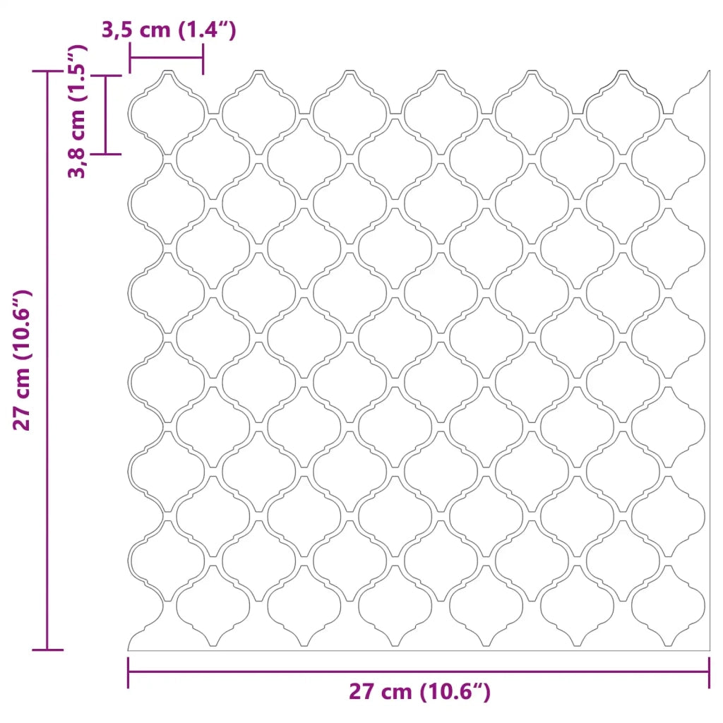 Piastrella Lanturn 50 pcs Bianco 27 x 27 cm Poliuretano e PET 42046236