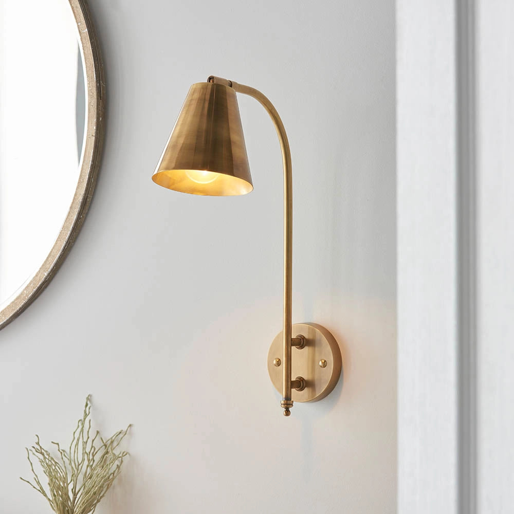 Applique industriale ottone antico regolabile E27 Endon
