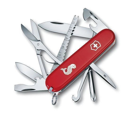 Victorinox 1.4733.72 Fisherman Coltello Multiuso 18 Funzioni con Lama Grande e Squama Pesce colore Rosso