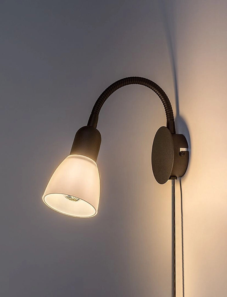 Applique Soma 1 luce nera metallo vetro E14 Rabalux