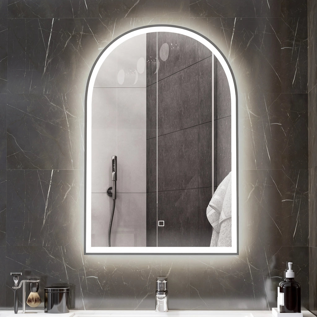 Specchio LED da Bagno ¨C zephmum ¨C 90x60cm Bianco Grigio Nero