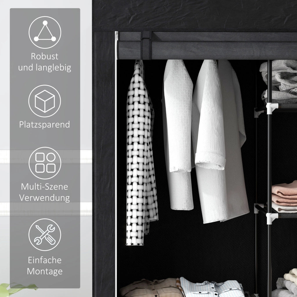 Armadio con Ripiani e Appendiabiti ¨C zephmum ¨C Nero 90x51x200