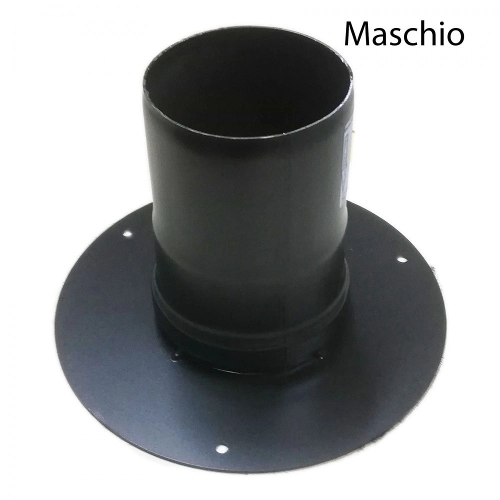 Rosone unico nero pellet da 80mm