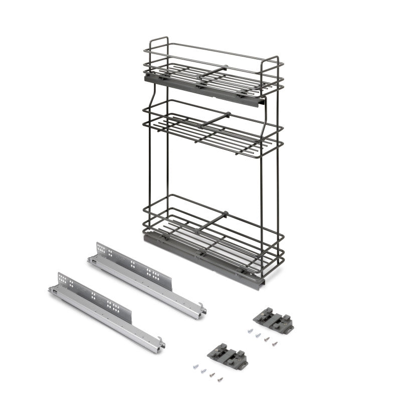 TitaneMax portabottiglie laterale estraibile con chiusura soft, modulo 150 mm, Acciaio, Grigio antracite