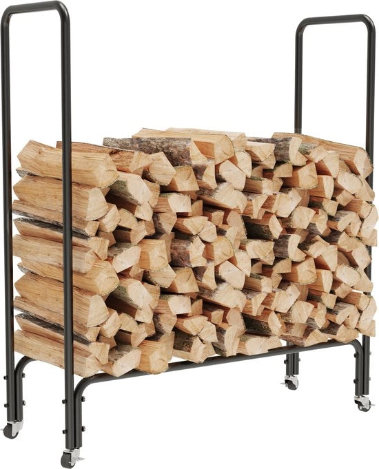 Rack per legna da caminetto - Interno - Industriale - Nero
