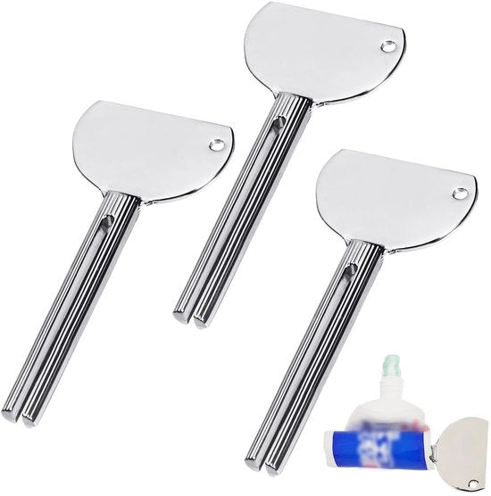 Tubo-pers set per cosmetici, detergenti, smalti e pigmenti in acciaio inossidabile (argento)