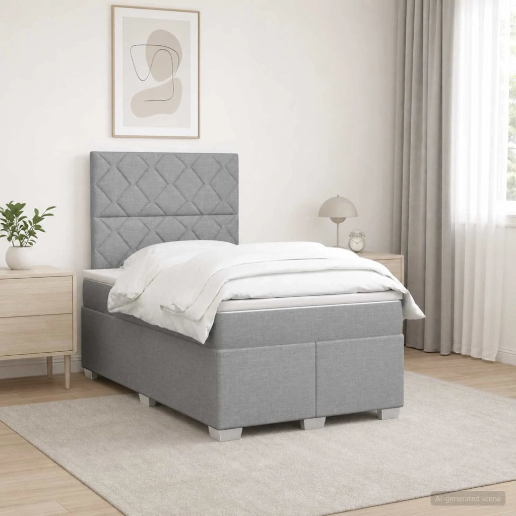 Letto box spring con materasso Grigio Chiaro 120 x 200 cm 3454852