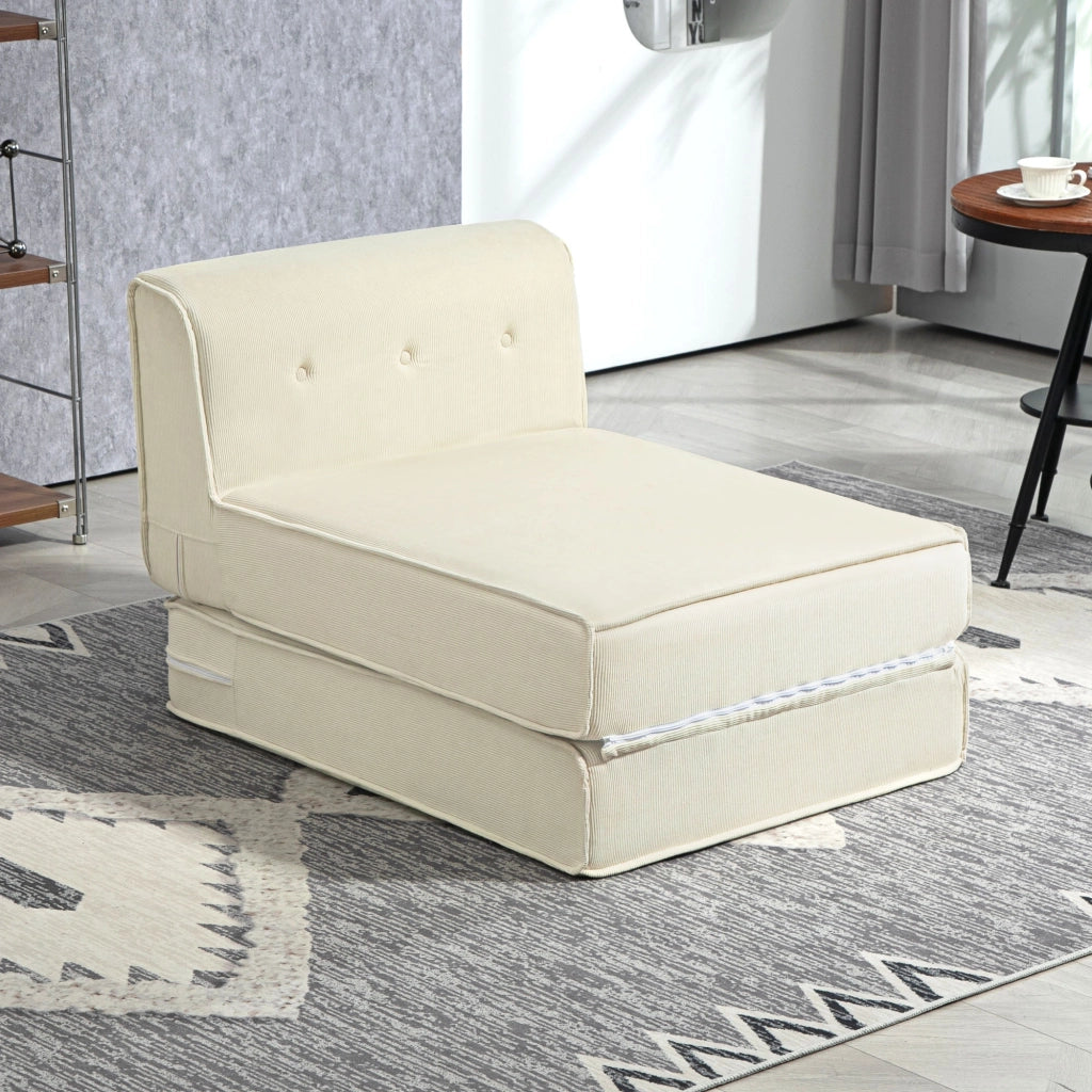 Divano letto imbottito ¨C Minimal ¨C bianco crema