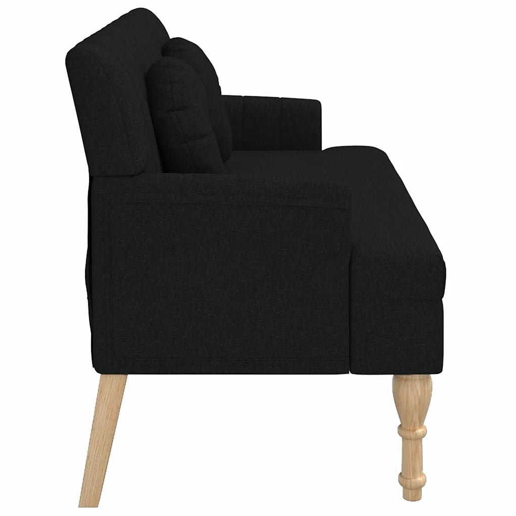 Panca con Cuscini-Sgabello-Divano Nera 113x64,5x75,5 cm in Tessuto