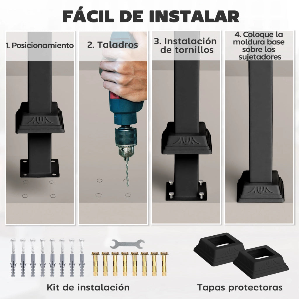 Ringhiera Scala Aggiustabile ¨C zephmum ¨C Nero 71 cm