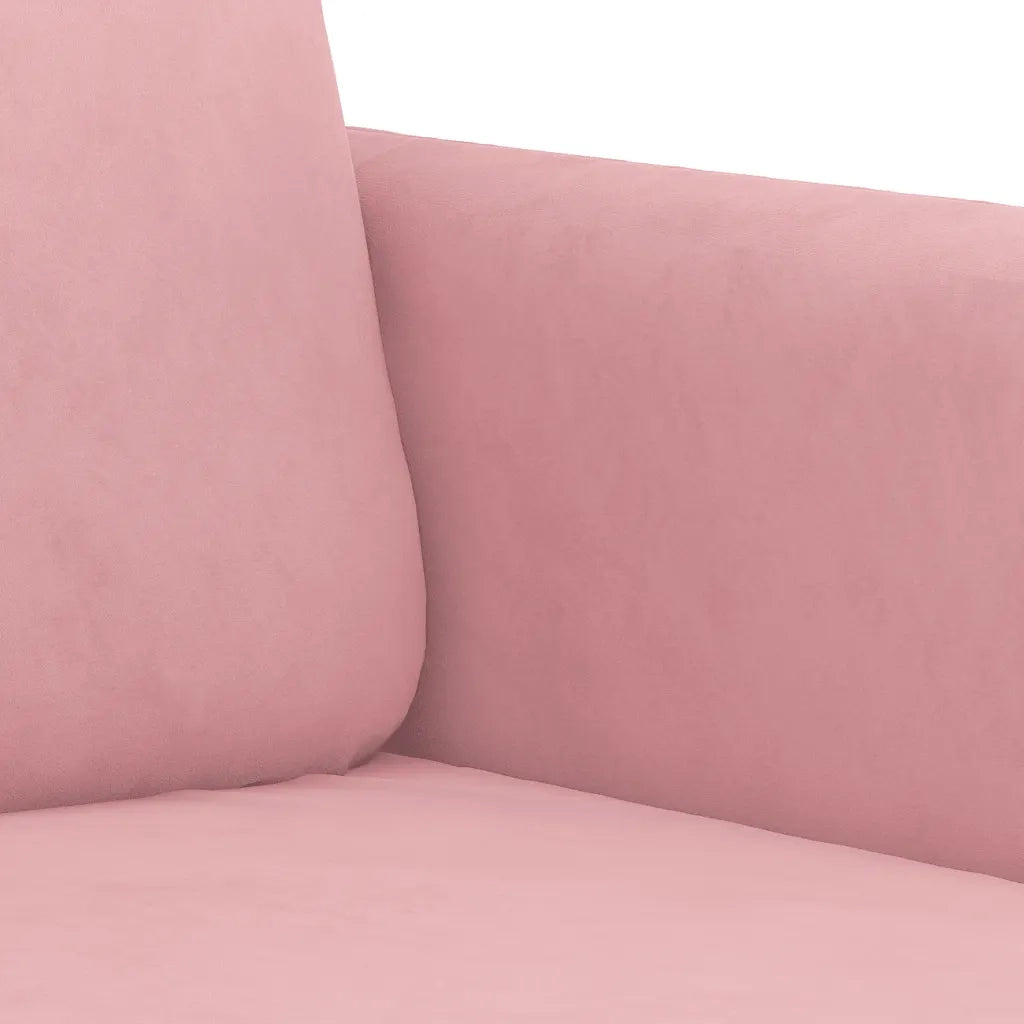 Set di Divani 3 pz con Cuscini Rosa in Velluto 3202047